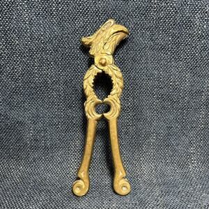 Vintage Solid Brass Figural Nutcracker Phoenix Eagle Or Hornbill 5.5” Long